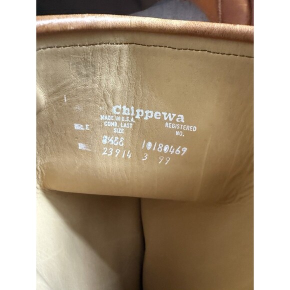 Chippewa 17” Canvas Leather Snake Hunting Boots Vibram Sole 8.5EE  23914